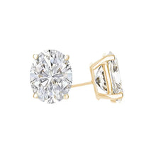 S925 Sterling Silver Oval Cut 6CT Zircon Stud Earrings, Classic Four-Prong Setting