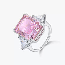 High Carbon Diamond Pink Ice-Cut Ring in S925 Sterling Silver – Large Carat Statement Ring