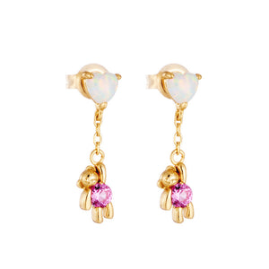 14K Gold Plated S925 Bear Earrings