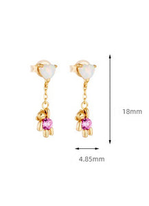 14K Gold Plated S925 Bear Earrings