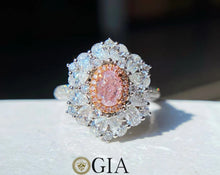 18K White Gold GIA Certificate Pink Diamonds Ring&Pendant