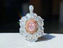 18K White Gold GIA Certificate Pink Diamonds Ring&Pendant