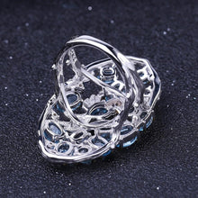 Natural Swiss Blue Topaz Gold Plated S925 Silver Ring