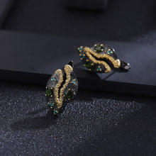 Gold Plated 925 Silver Natural Chrome Earrings Diopside
