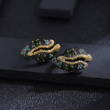 Gold Plated 925 Silver Natural Chrome Earrings Diopside