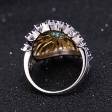 Natural Swiss Blue Topaz Gold Plated 925 Sterling Silver Ring (Ring Only)