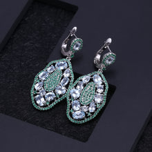 Natural Topaz Nano Emerald 925 Sterling Silver Earrings