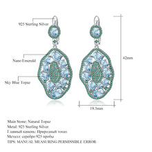 Natural Topaz Nano Emerald 925 Sterling Silver Earrings