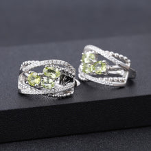 Natural Peridot Cubic Zirconia Handmade 925 Sterling Silver Earrings