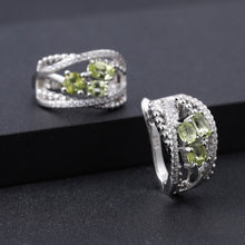 Natural Peridot Cubic Zirconia Handmade 925 Sterling Silver Earrings