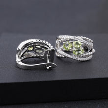 Natural Peridot Cubic Zirconia Handmade 925 Sterling Silver Earrings