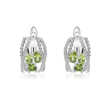 Natural Peridot Cubic Zirconia Handmade 925 Sterling Silver Earrings