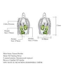 Natural Peridot Cubic Zirconia Handmade 925 Sterling Silver Earrings