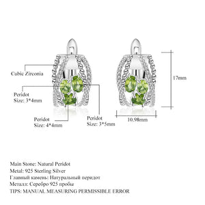 Natural Peridot Cubic Zirconia Handmade 925 Sterling Silver Earrings