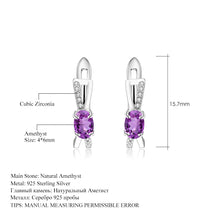 Natural Amethyst Cubic Zirconia Handmade 925 Sterling Silver Earrings