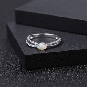 Natural Ethiopia Opal 925 Sterling Silver Ring