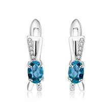 Natural London Blue Topaz 925 Sterling Silver Hand Made Earrings