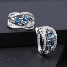 Natural London Blue Topaz Handmade 925 Sterling Silver Earrings