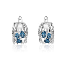 Natural London Blue Topaz Handmade 925 Sterling Silver Earrings