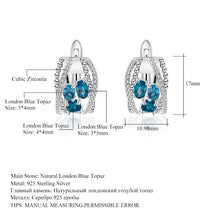 Natural London Blue Topaz Handmade 925 Sterling Silver Earrings