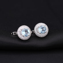 Gold Plated 925 Silver Earrings Natural Topaz And Cubic Zirconia