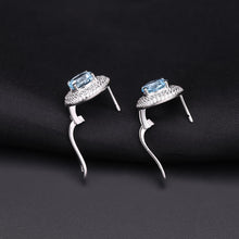 Gold Plated 925 Silver Earrings Natural Topaz And Cubic Zirconia