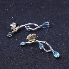 Natural Topaz Gold Plated 925 Sterling Silver Earrings