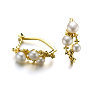 14K Gold Plated 925 Sterling Silver Freshwater Pearl Earrings