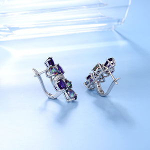 Natural Gem Stone Earrings 925 Sterling Silver