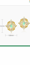 10K Gold Plated 925 sterling silver with Natural Opal Earrings