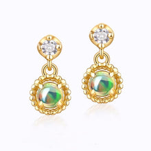 14K Gold Natural Opal Earrings