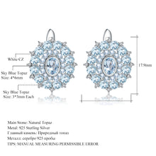 Natural Sky Blue Topaz 925 Sterling Silver Earrings