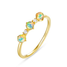 Dorra Jolla 14K Gold Natural Opal 3*3mm Ring