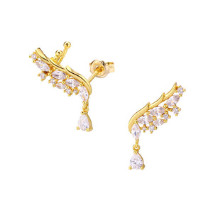 14K Gold Plated Sterling Silver Cubic Zirconia Earrings