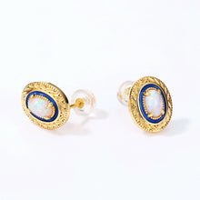 14K Gold Plated 925 Sterling Silver Created Opal Earrings/Ring/Necklace