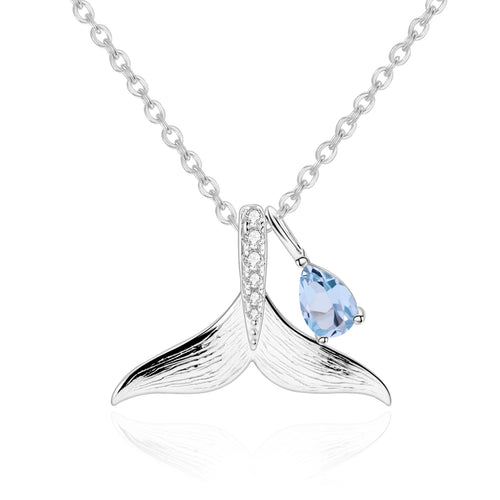 Natural Sky Blue Topaz Gold Plated 925 Sterling Silver Handmade Necklace