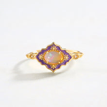 14K Gold Plated 925 Sterling Silver Natural Opal Ring(Ring Only)