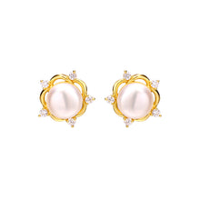 Real Pearl 14K Gold Plated 925 Sterling Silver Earrings