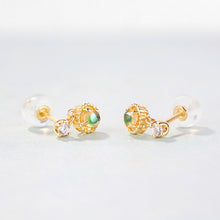 14K Gold Natural Opal Earrings