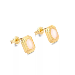 White Chalcedony 14K Gold Plated 925 Sterling Silver Earrings