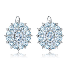 Natural Sky Blue Topaz 925 Sterling Silver Earrings