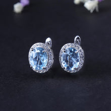 Natural Sky Blue Topaz 925 Sterling Silver Earrings