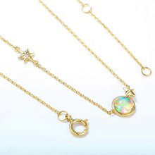 14K Gold Natural Opal Necklace