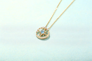 DORRA JOLLA 14K Gold Natural Swiss Blue Topaz Necklace