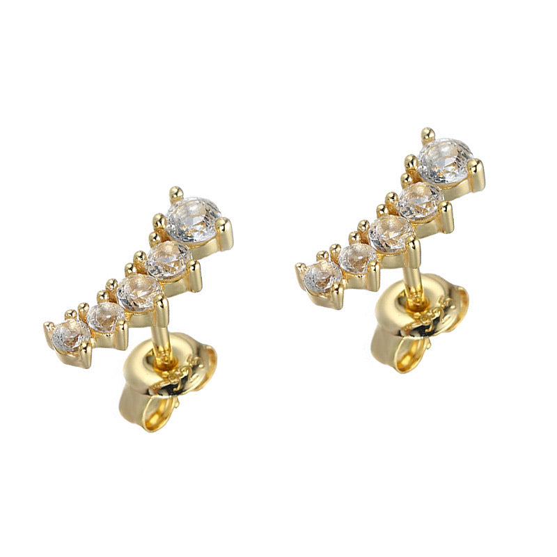 Natural White Topaz 14K Gold Plated 925 Sterling Silver Earrings