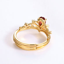 Natural Garnet 14K Gold Plated 925 Sterling Silver Cubic Zirconia Ring