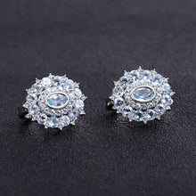 Natural Sky Blue Topaz 925 Sterling Silver Earrings