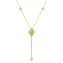 9K Gold Plated Natural Opal Cubic Zirconia Necklace