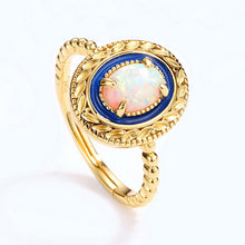 14K Gold Plated 925 Sterling Silver Created Opal Earrings/Ring/Necklace