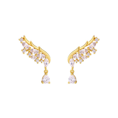 14K Gold Plated Sterling Silver Cubic Zirconia Earrings